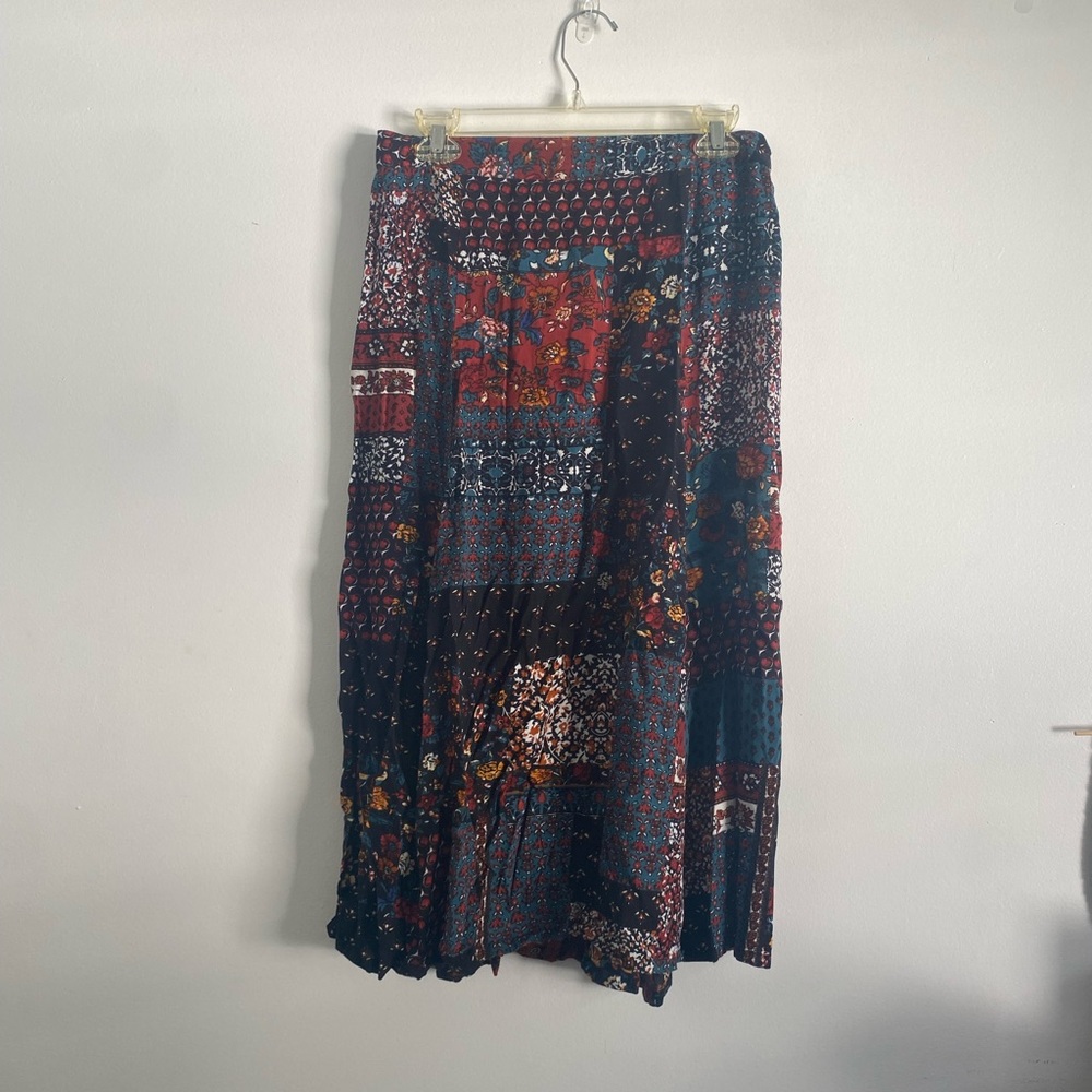 Vintage multicolored BocaBay Rayon maxi skirt